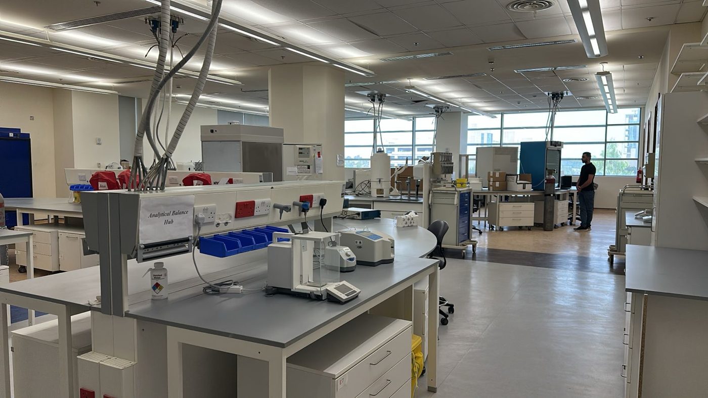 KAIMRC laboratory bench with analytical instruments